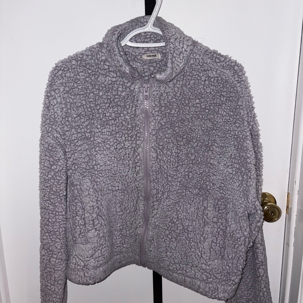 Cozy Gray Sherpa Jacket